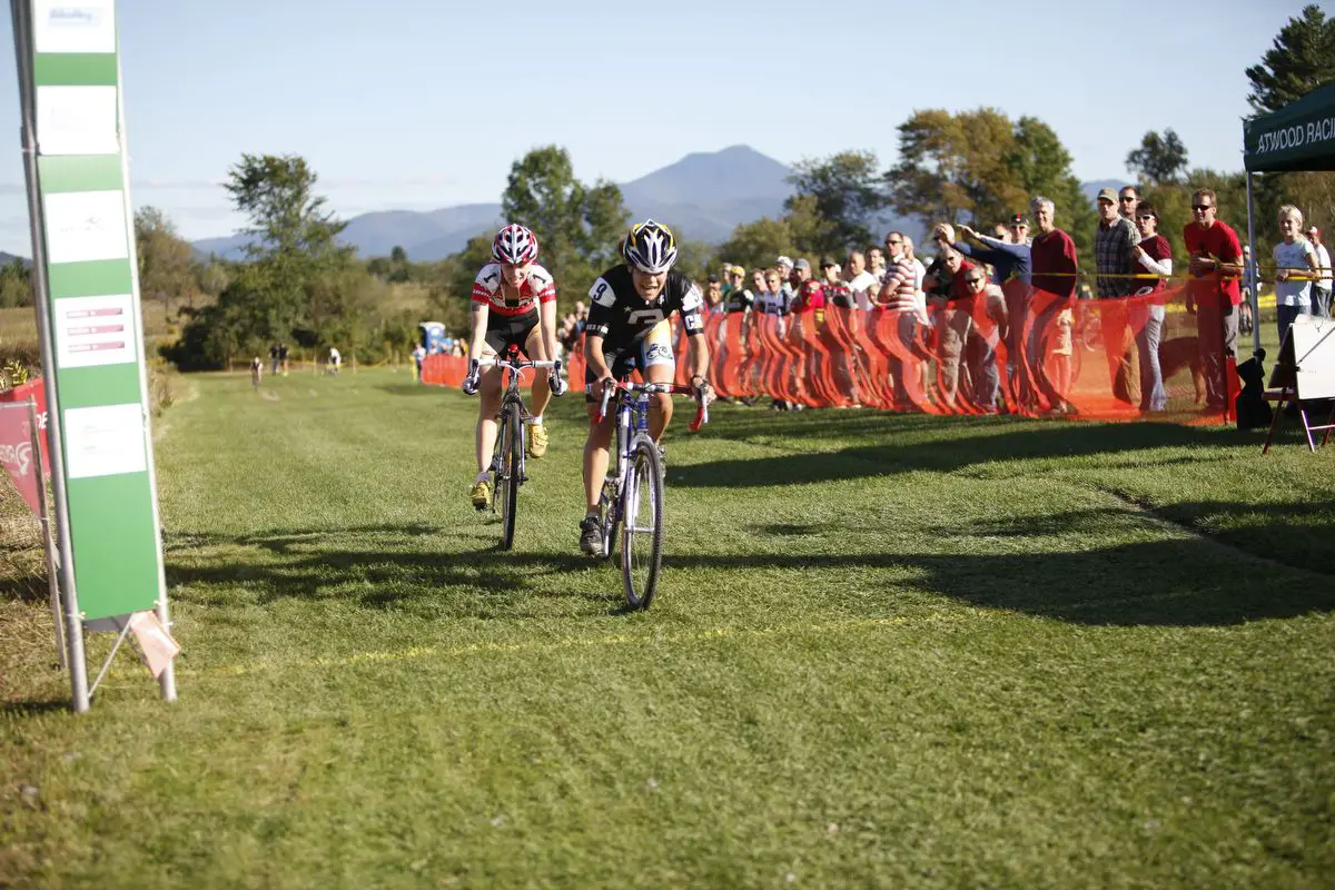 Anthony leads Bruno-Roy home for third. Green Mountain  2010 NECCS Opener at Catamount Cycling Center © Laura Kozlowski